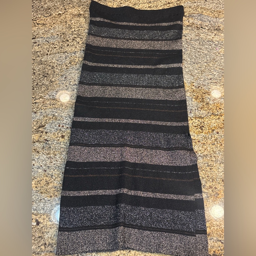 House of Harlow 1960 x Revolve Striped Metallic Knit Ribbed Bodycon Skirt Size S